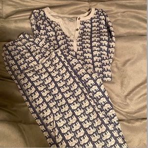 Roller Rabbit Blue Hathi Pajamas Set Elephant XS